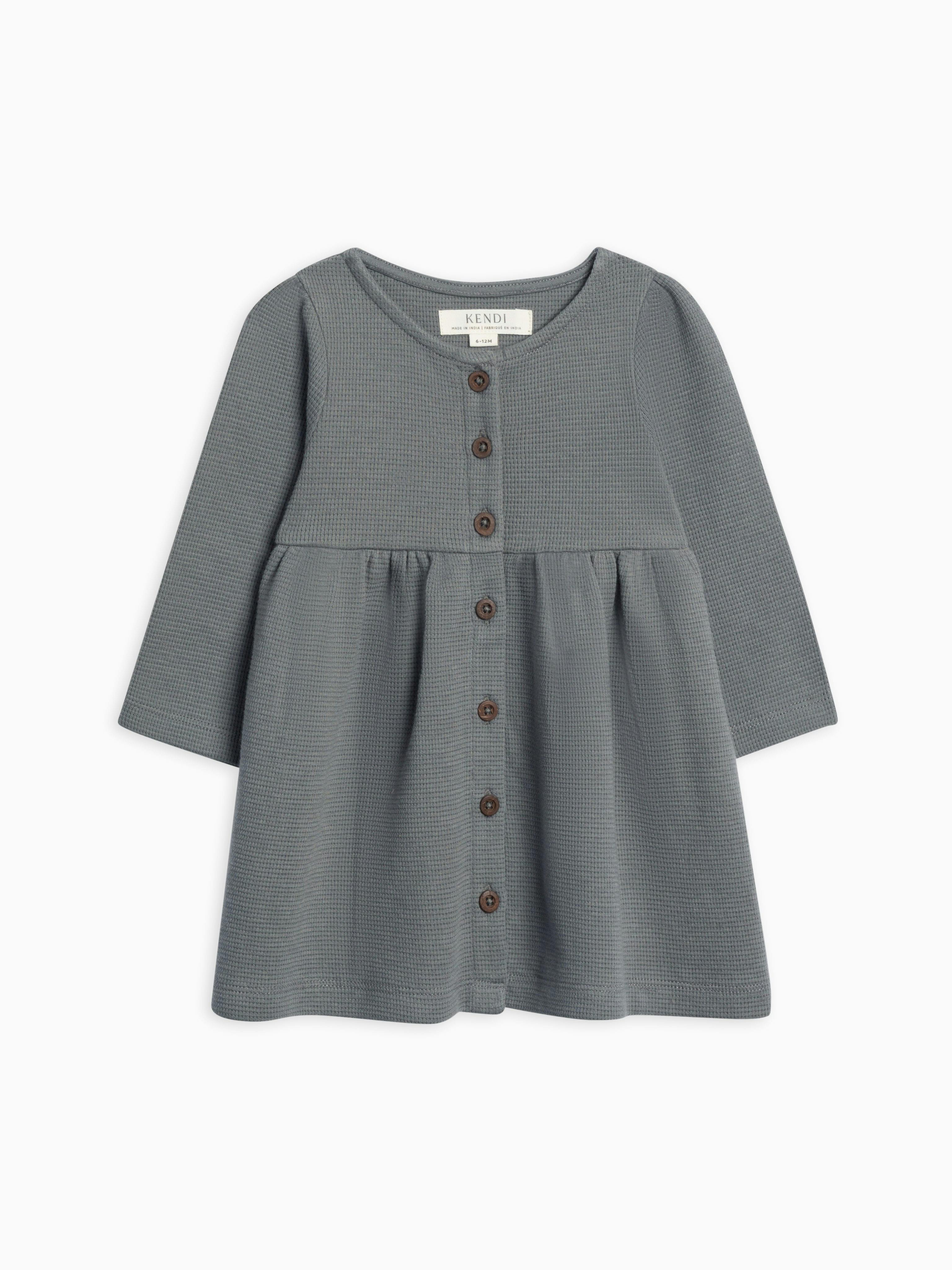 Arden Waffle Knit Button Front Dress