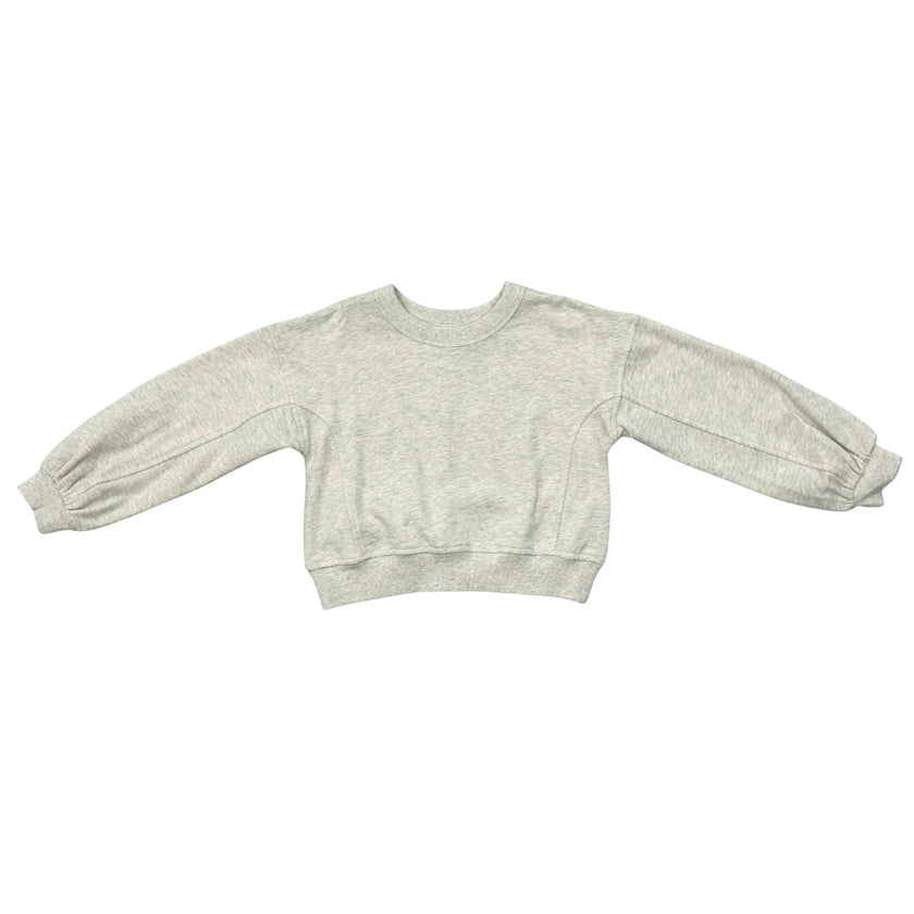 Girls Terry Crop Sweatshirt in Heathered Oat
