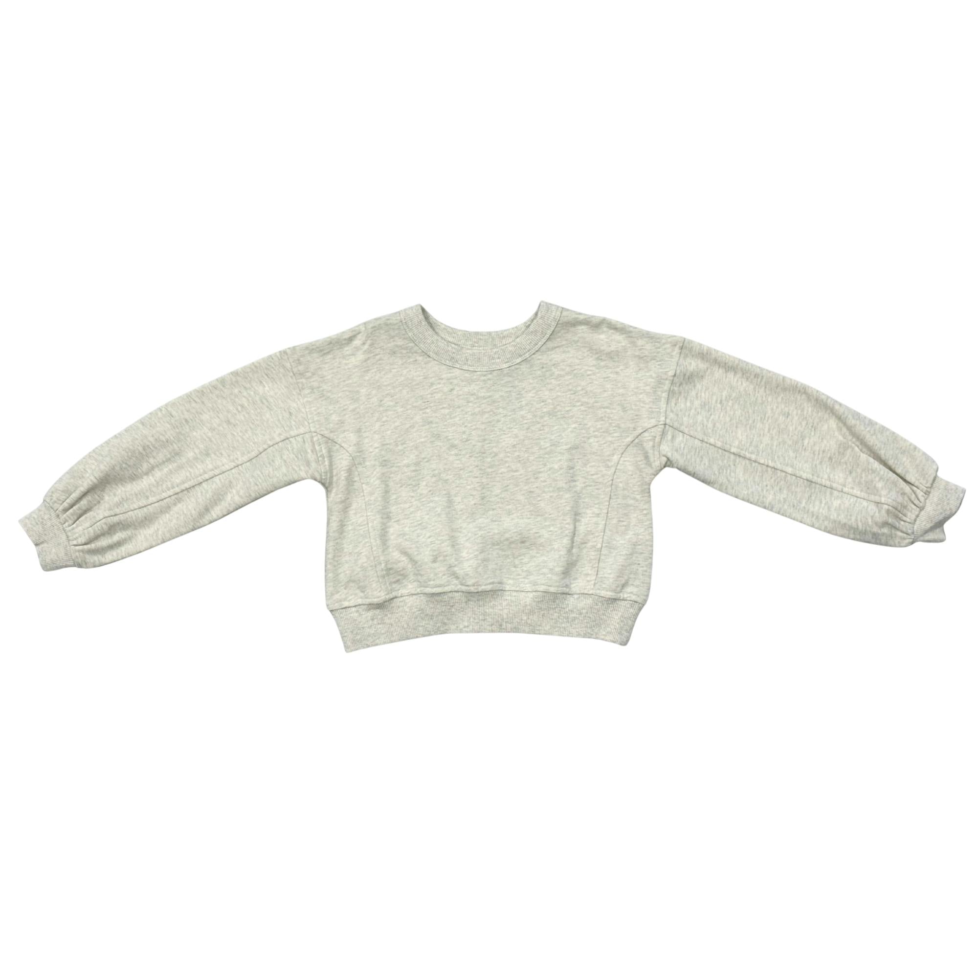 Girls Terry Crop Sweatshirt in Heathered Oat