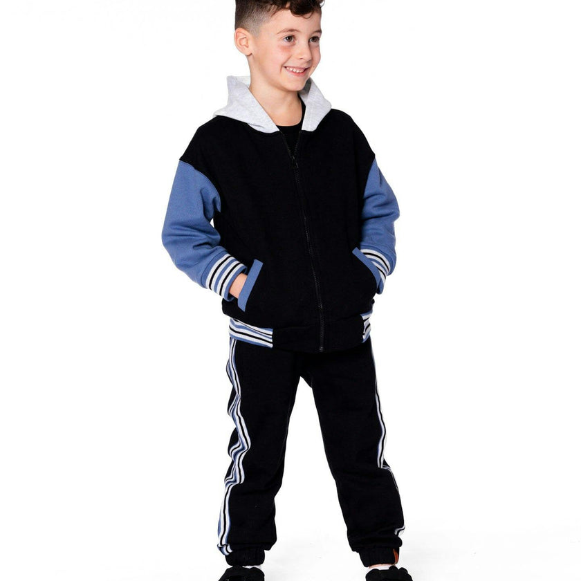 Full Zip Hooded Fleece Jacket Black