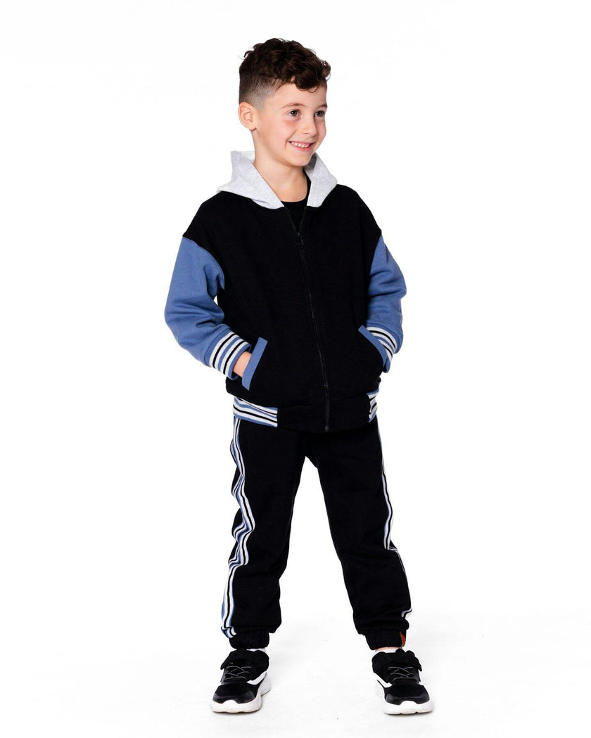 Full Zip Hooded Fleece Jacket Black