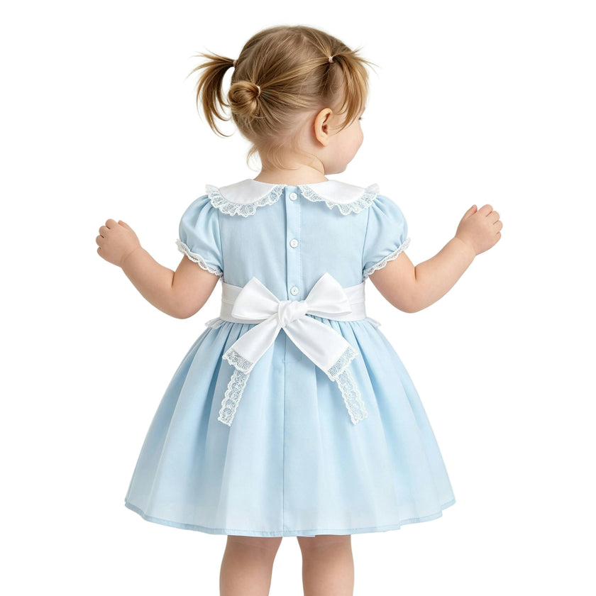Light Blue Odette Bow-Back Dress
