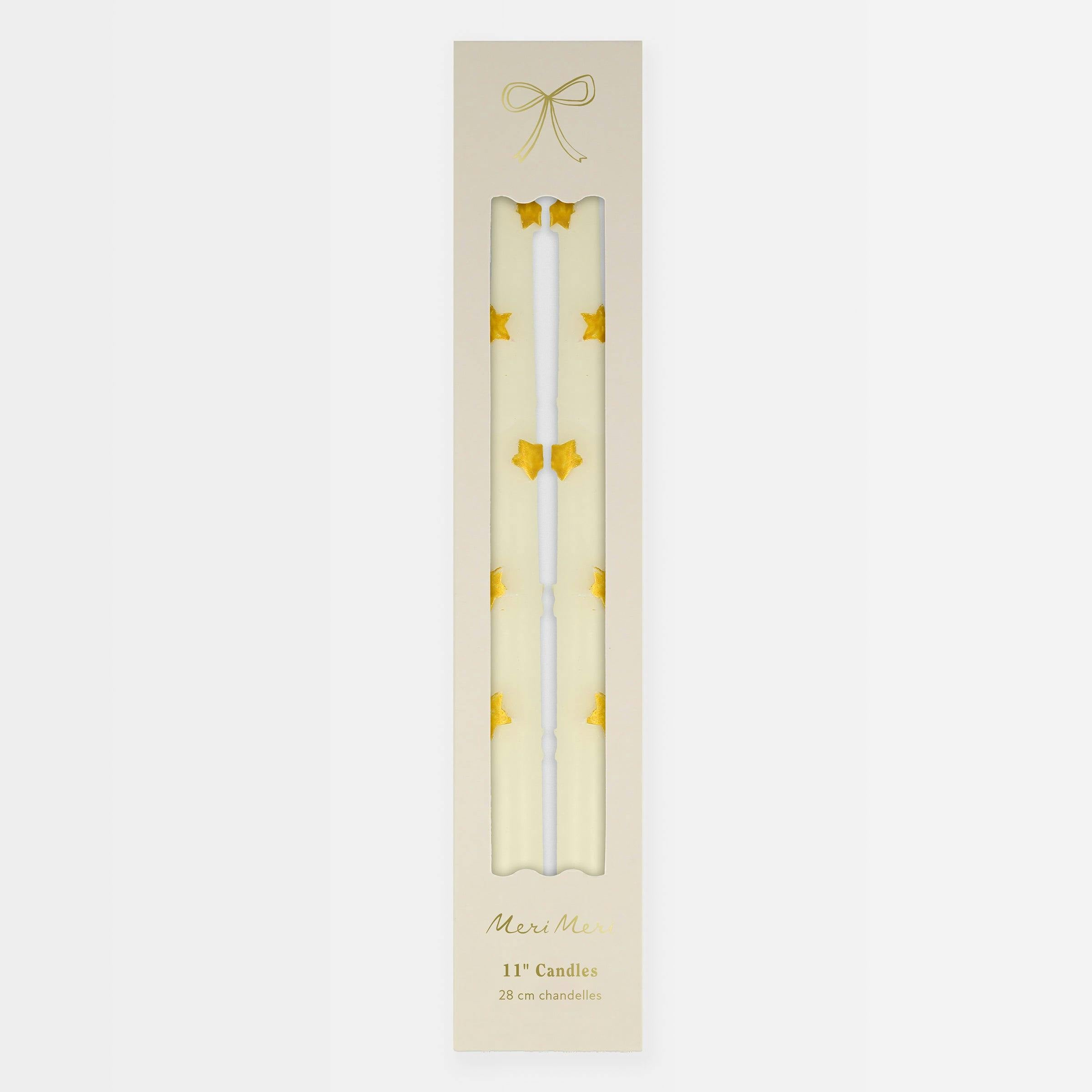 Gold Star Taper Candles