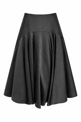 Satin Draped Midi Skirt