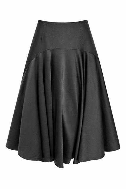 Satin Draped Midi Skirt