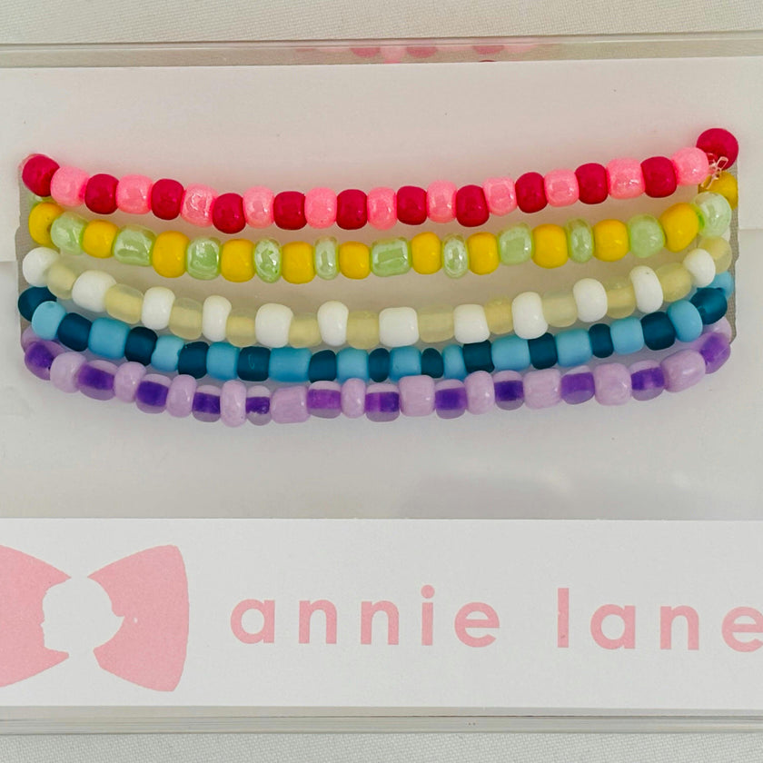 Bright set of five bracelets