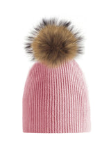 Knitted Wool Hat With A Genuine Fur Pom (TikTok)