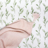 Parker Green Leaf Cotton Fitted Crib Sheet