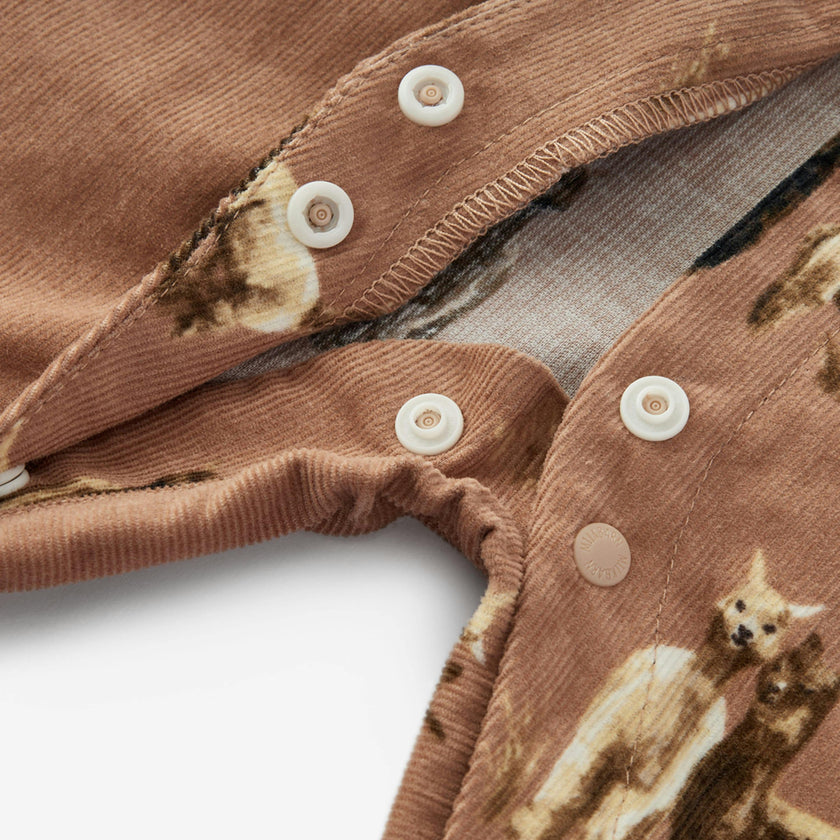 Corduroy Ruffle Snap Jumper