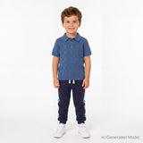 Boys Sweater Knit Polo | Tonal Checker
