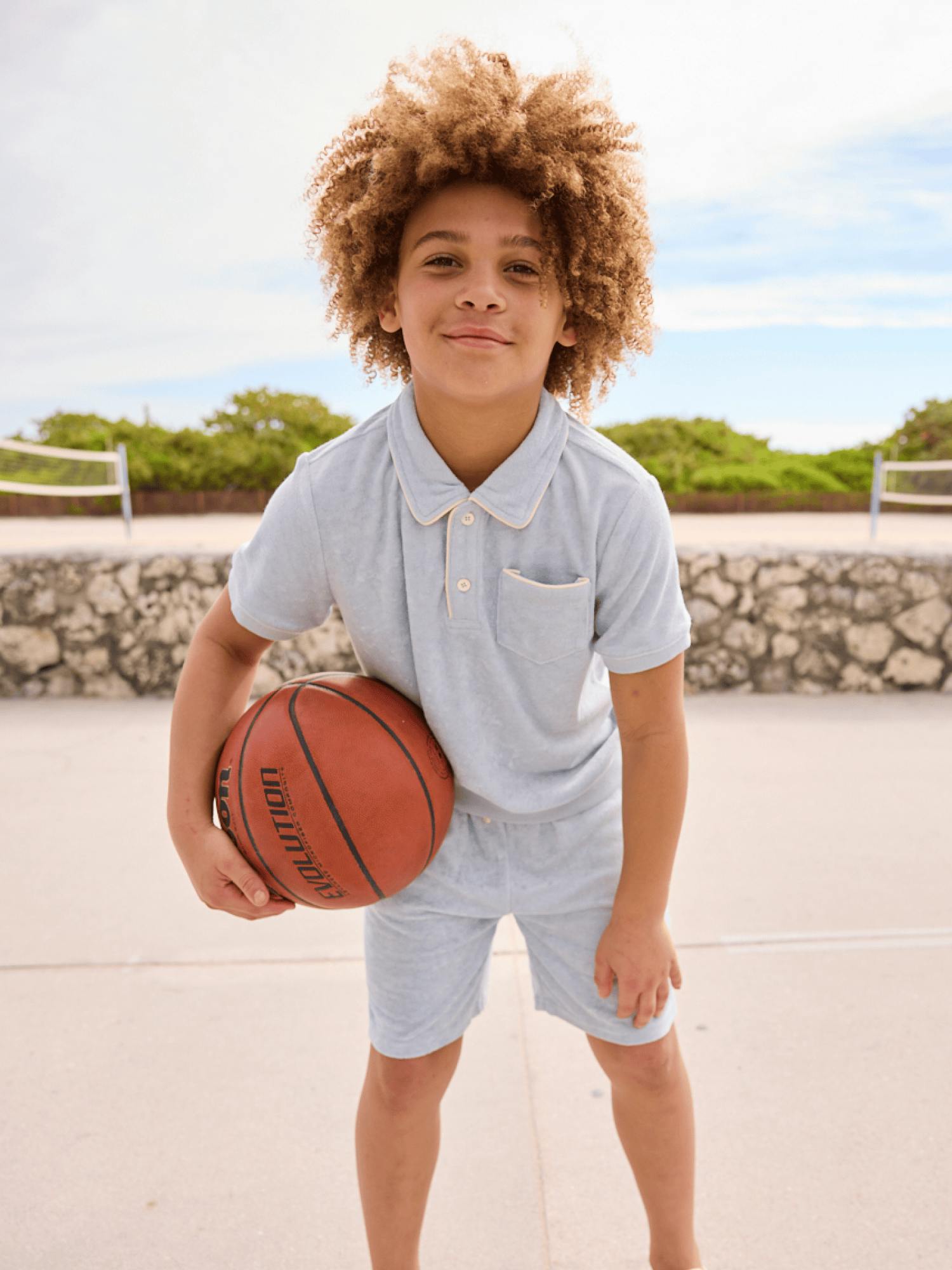 Powder Blue Super Soft Polo Set