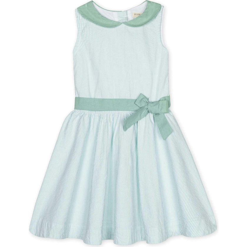 Organic Peter Pan Collar Seersucker Dress