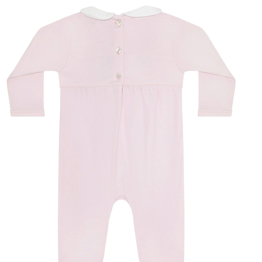 Pink Puppy Love Embroidery Footie