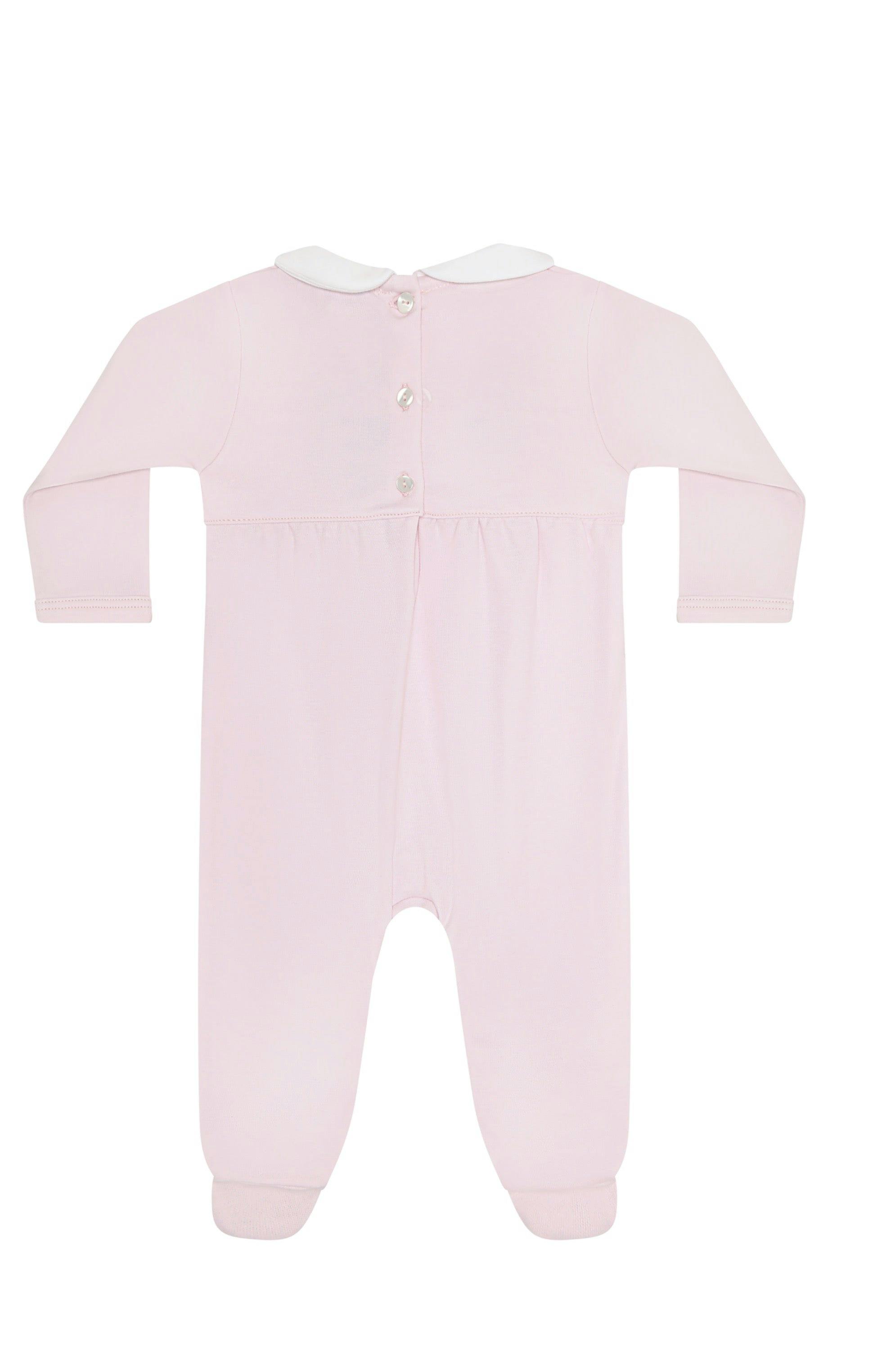 Pink Puppy Love Embroidery Footie