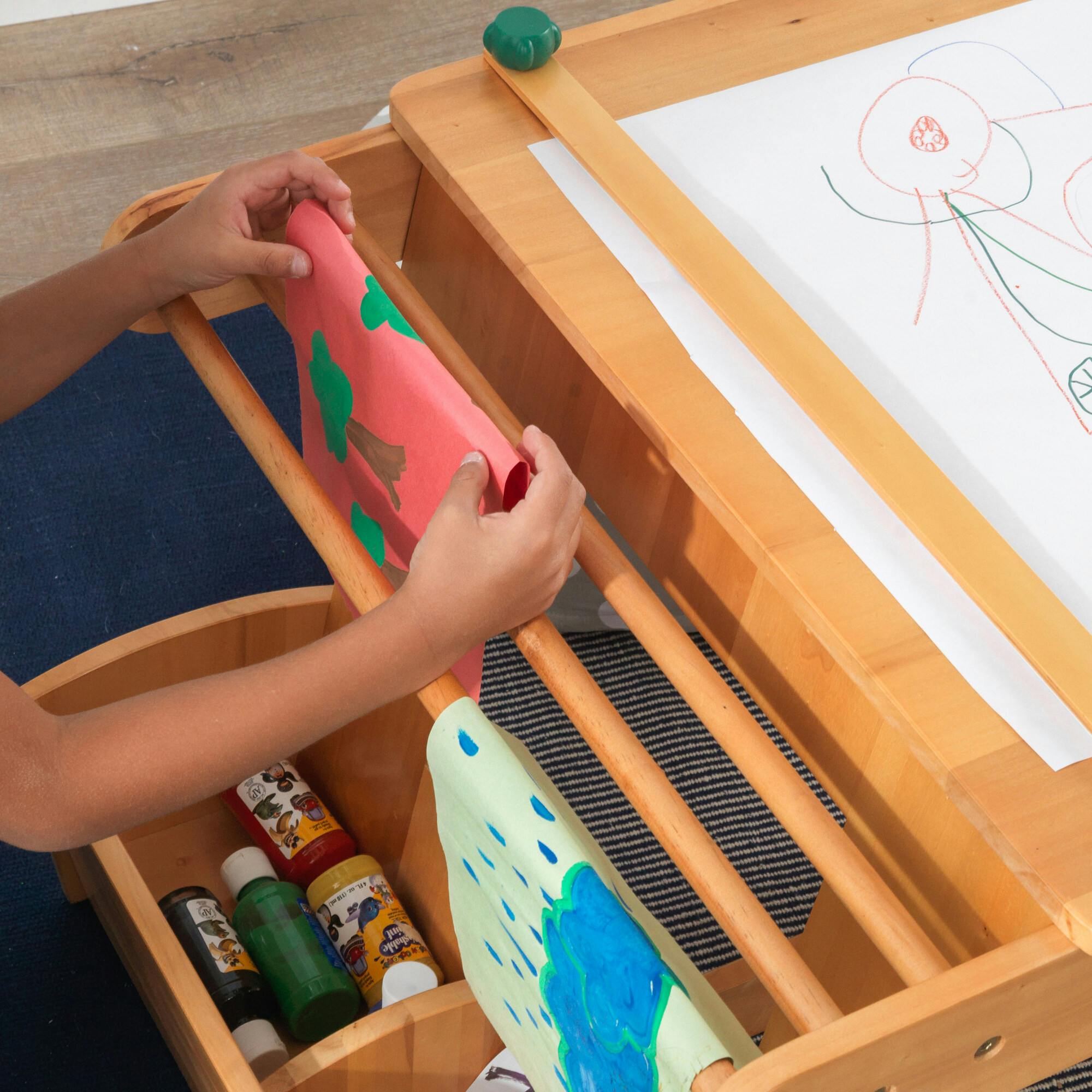 Art Table With Drying Rack & Storage
