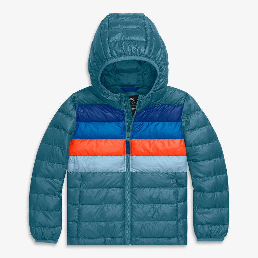 Kids stripe lightweight puffer jacket