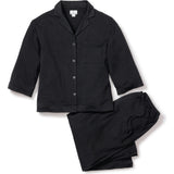 The Olivia Wide Leg Pima Pajama Set in Black