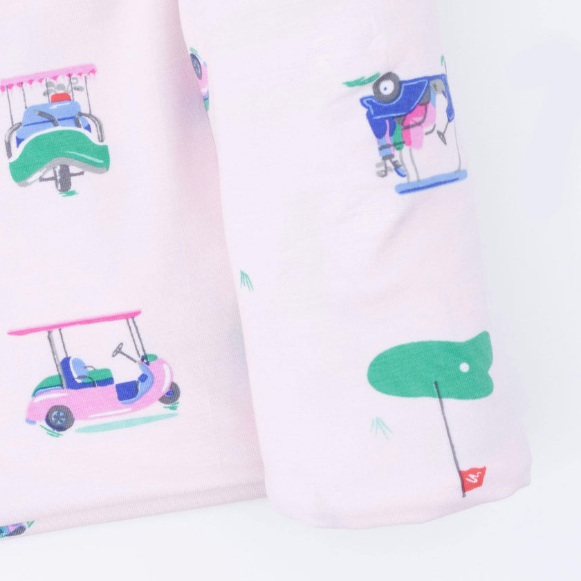 Vintage Golf Carts Pink - Swaddle Blanket