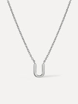 Silver Initial Necklace - Letter Necklace