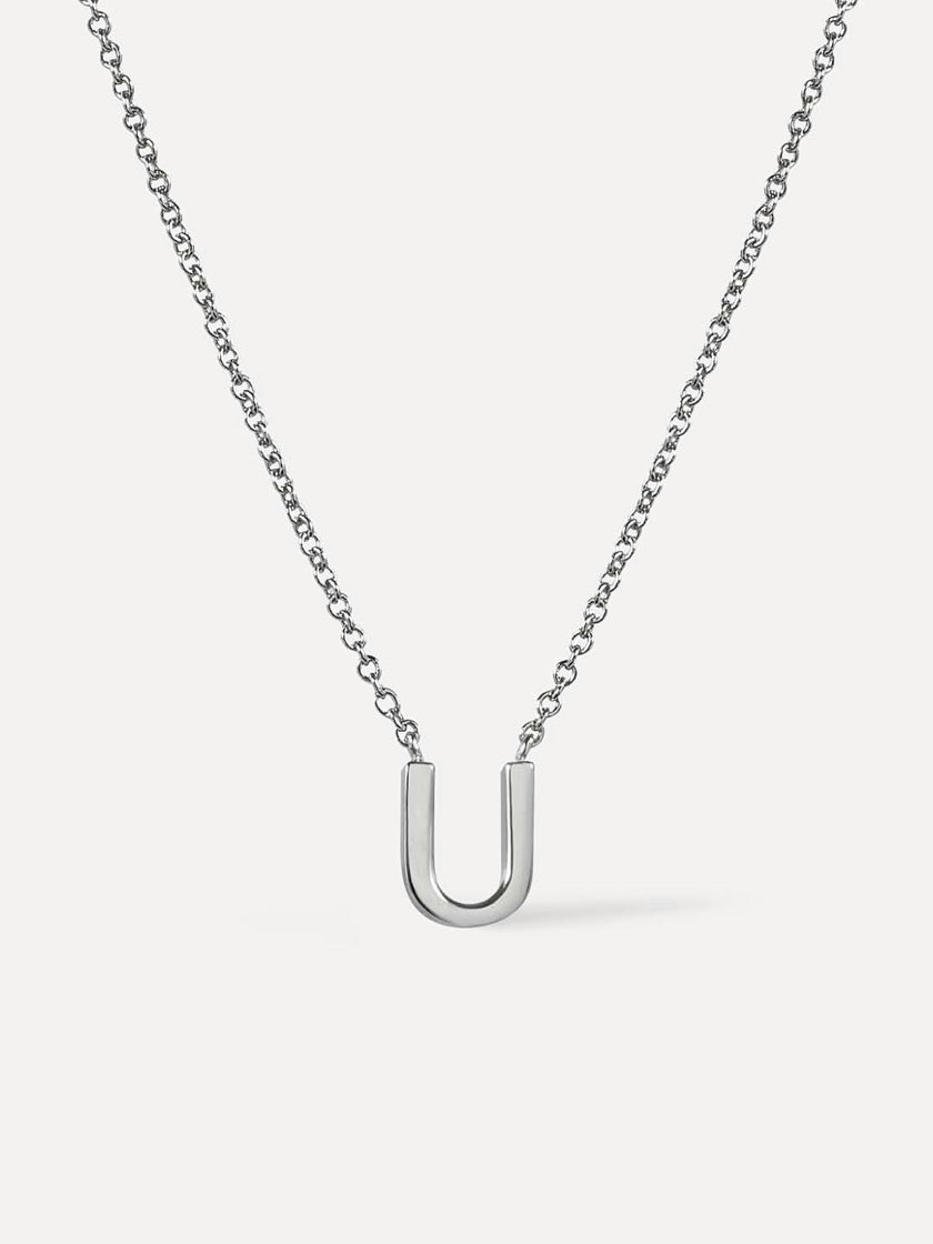 Silver Initial Necklace - Letter Necklace