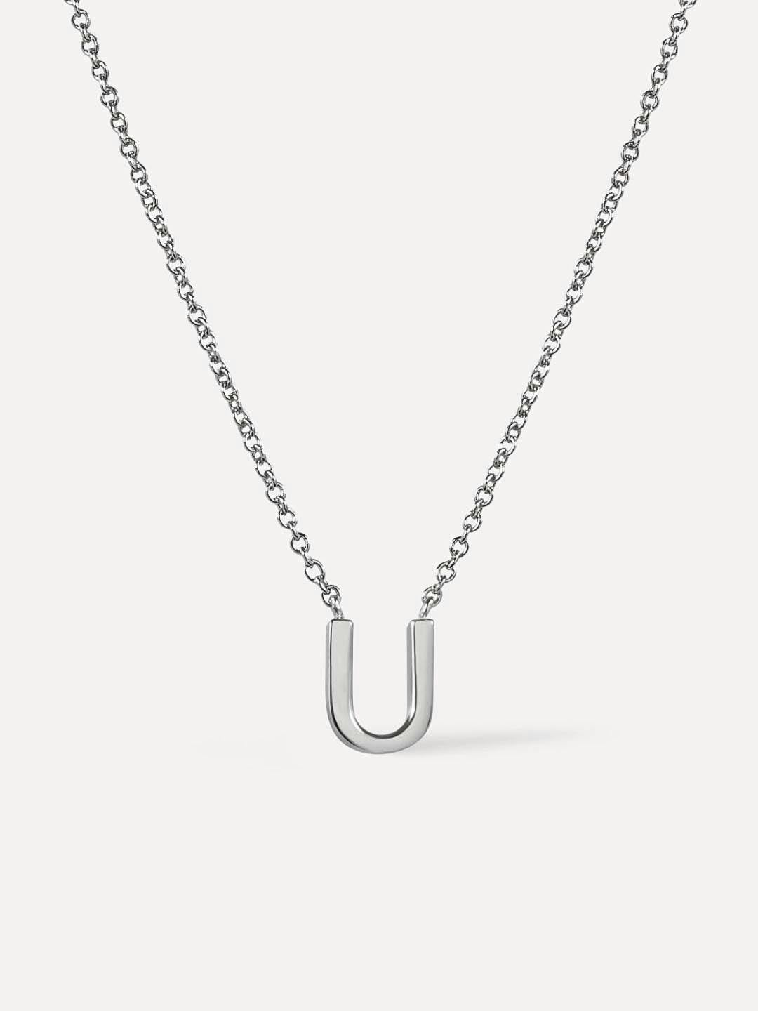 Silver Initial Necklace - Letter Necklace
