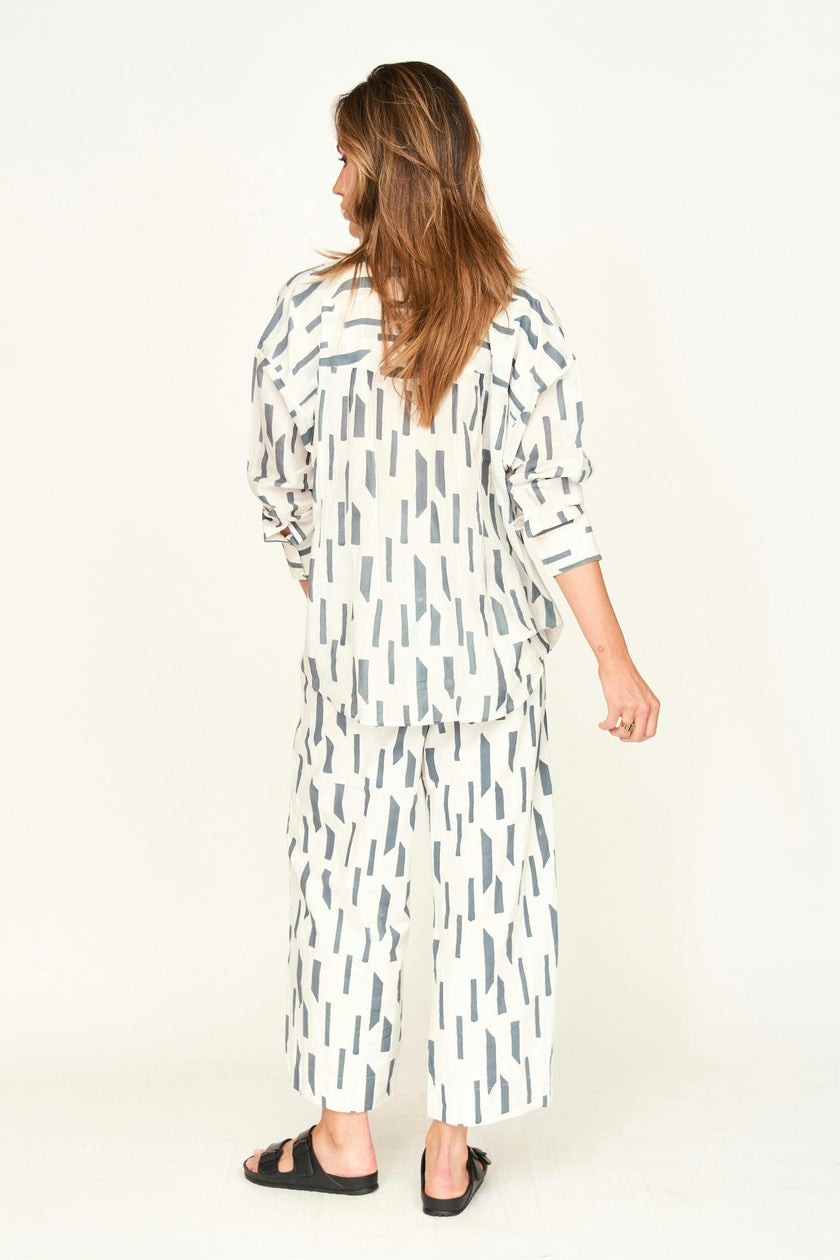 Kyoto Shirt in White Rainfall