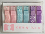 Pink/blue/lavender polka dot pairs