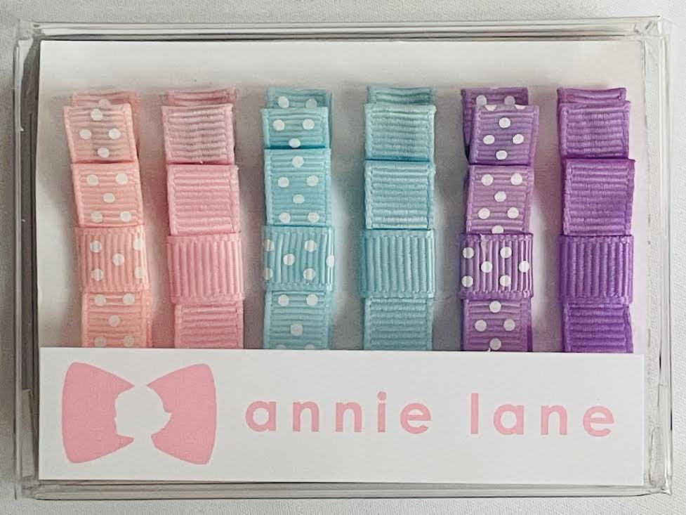 Pink/blue/lavender polka dot pairs