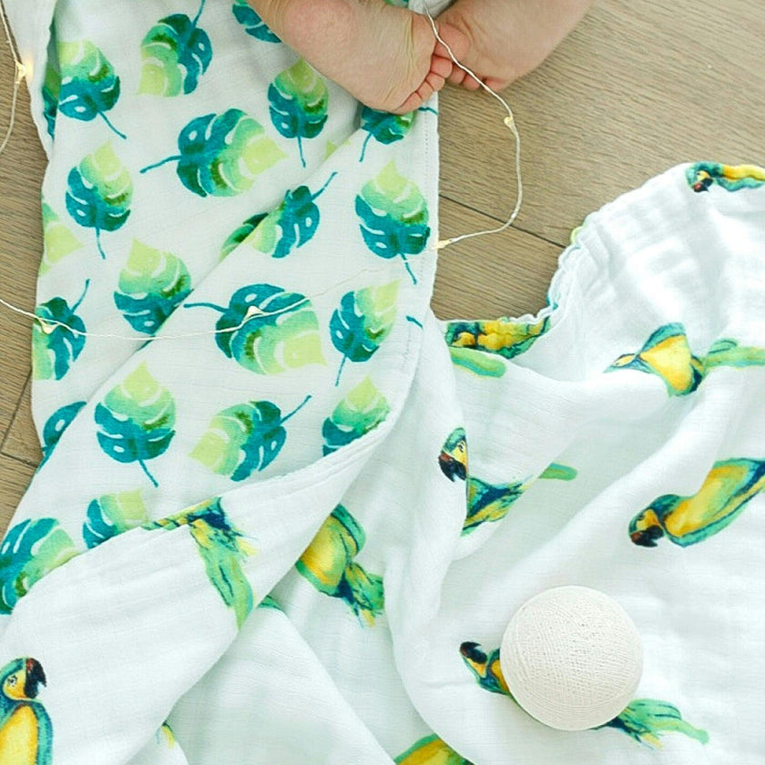 Organic Muslin Four-Layer Reversible Snug Blanket