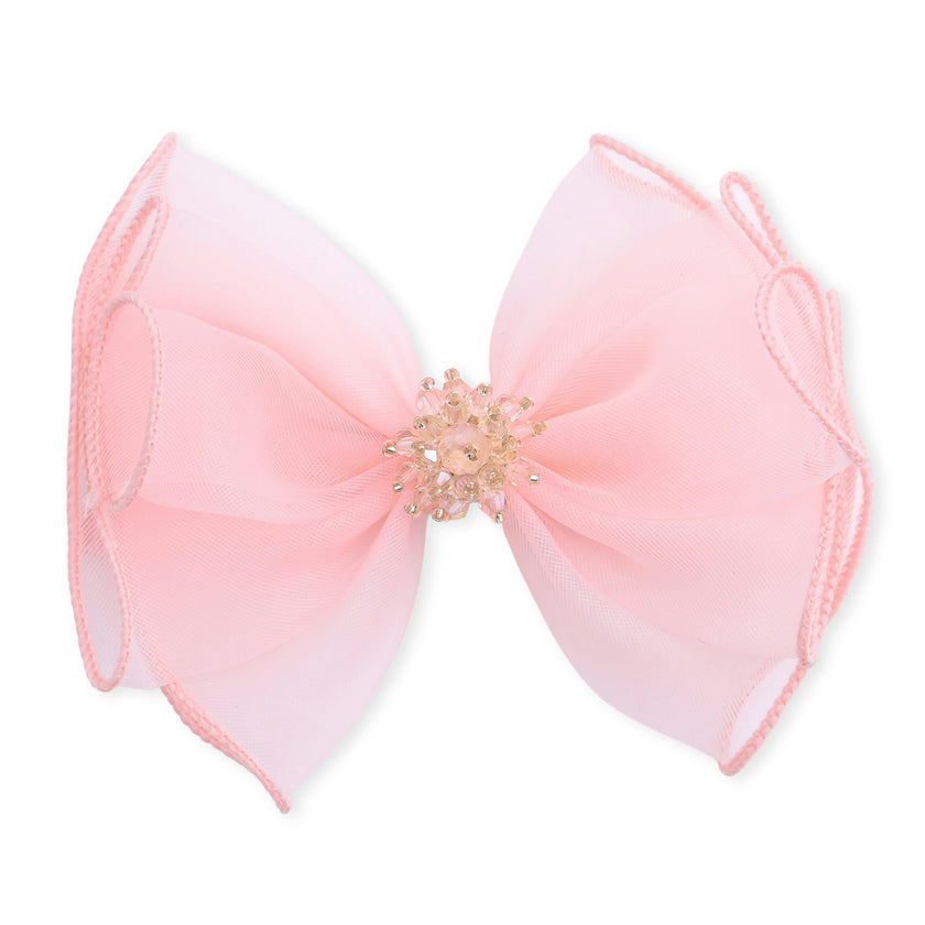 Multicolor Pearl Cluster Bow Clip Set