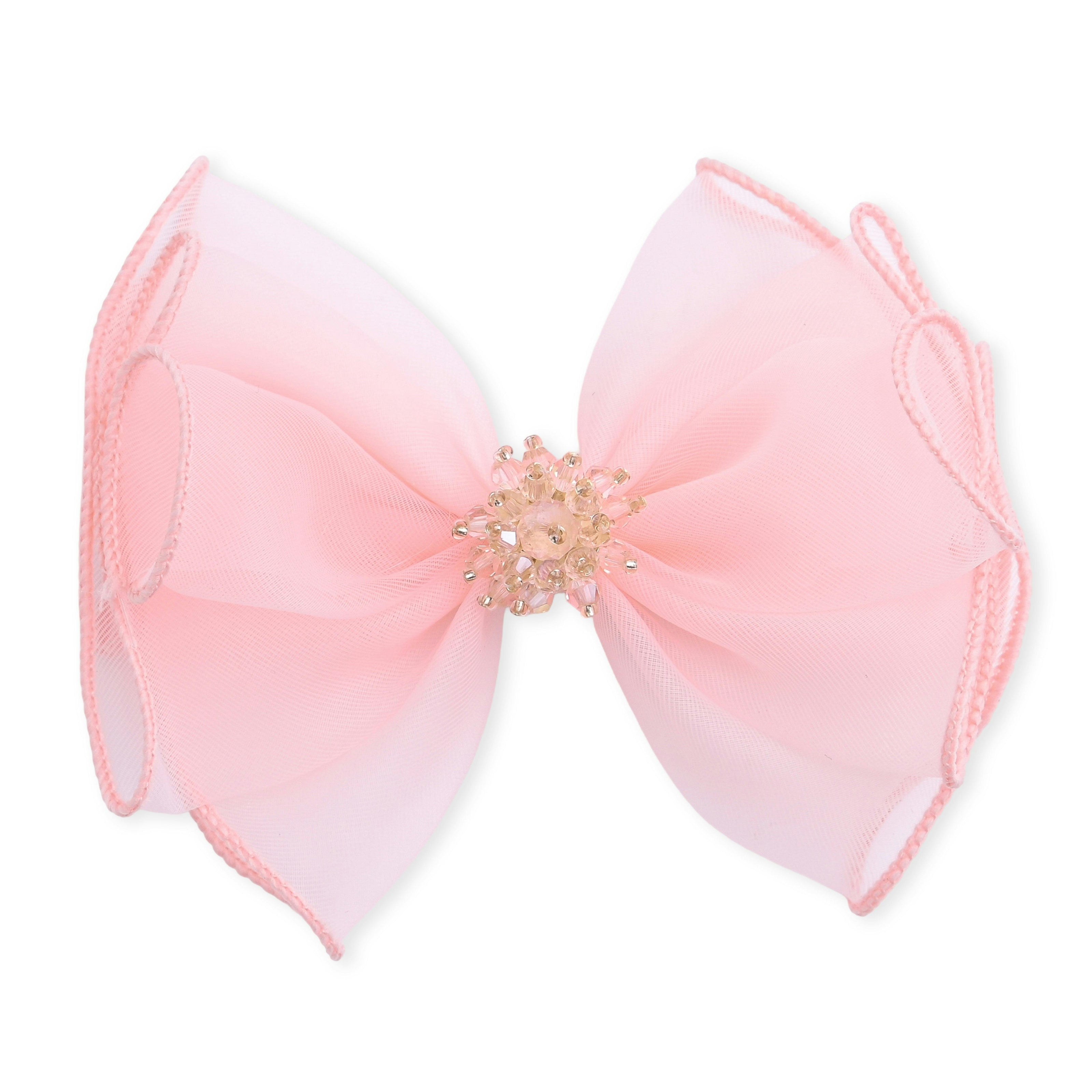 Multicolor Pearl Cluster Bow Clip Set