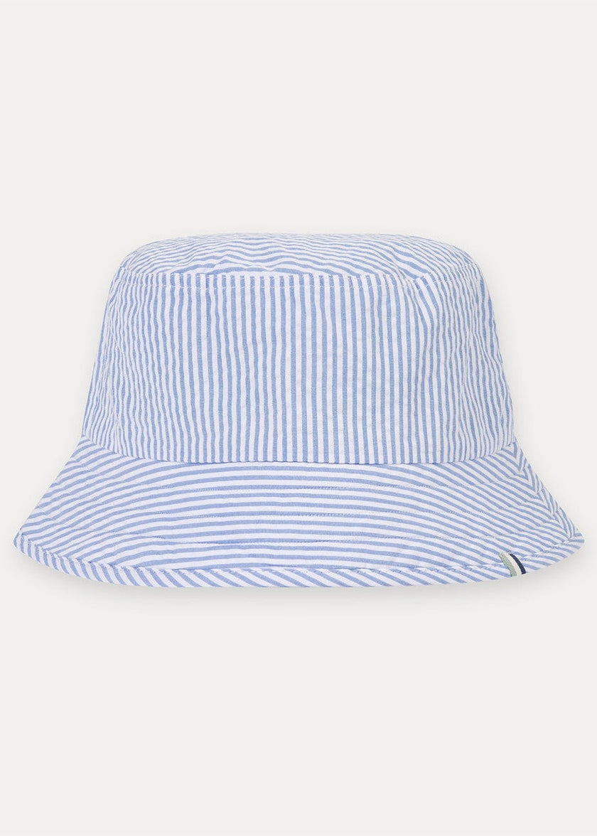Blue Seersucker Bucket Hat