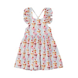 Ruffle Sleeve Dress in Milkshakes