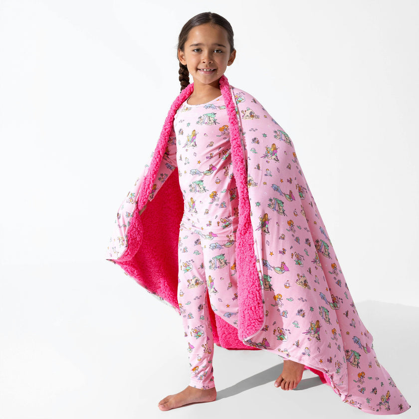 Mermaid Lagoon Bamboo Sherpa Blanket
