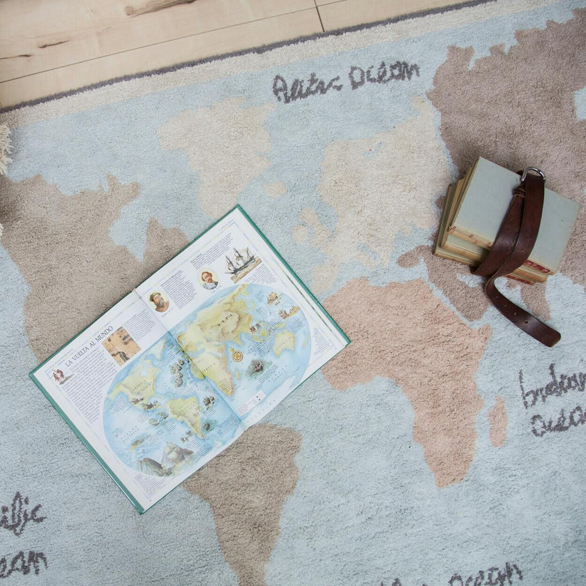Washable Rug Vintage Map