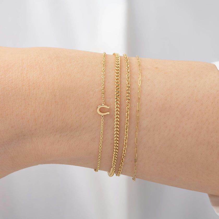 14k Gold Tiny Horseshoe Bracelet