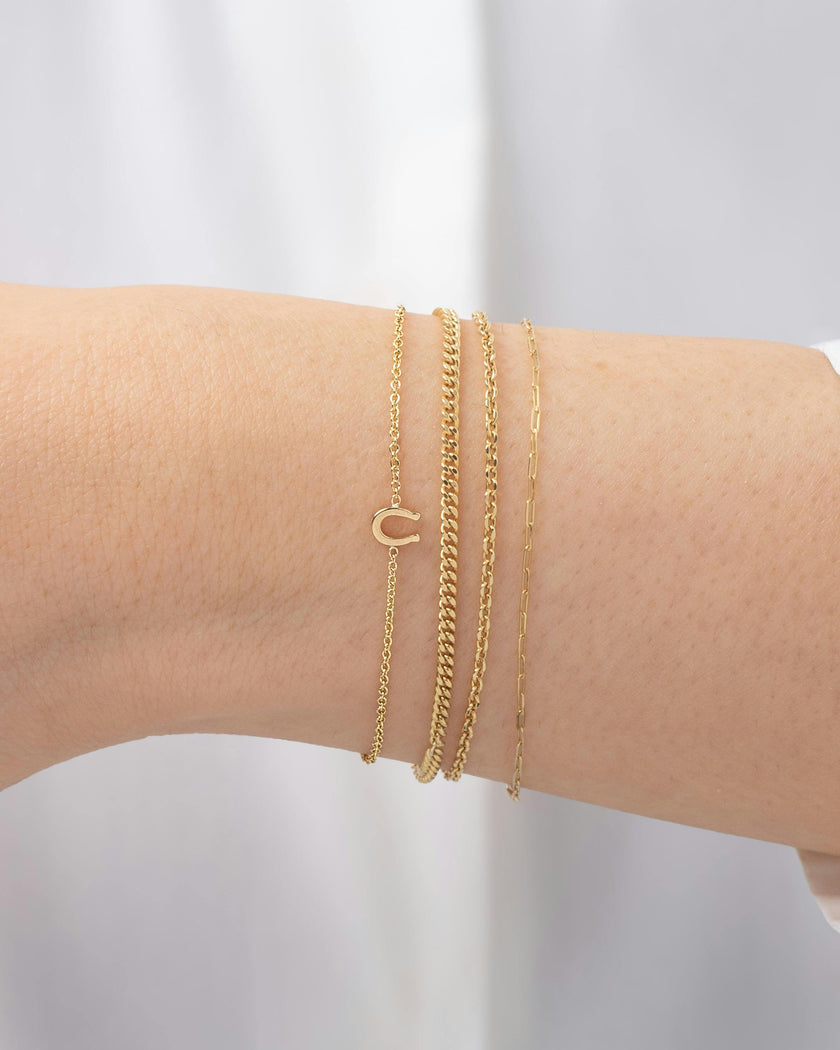 14k Gold Tiny Horseshoe Bracelet