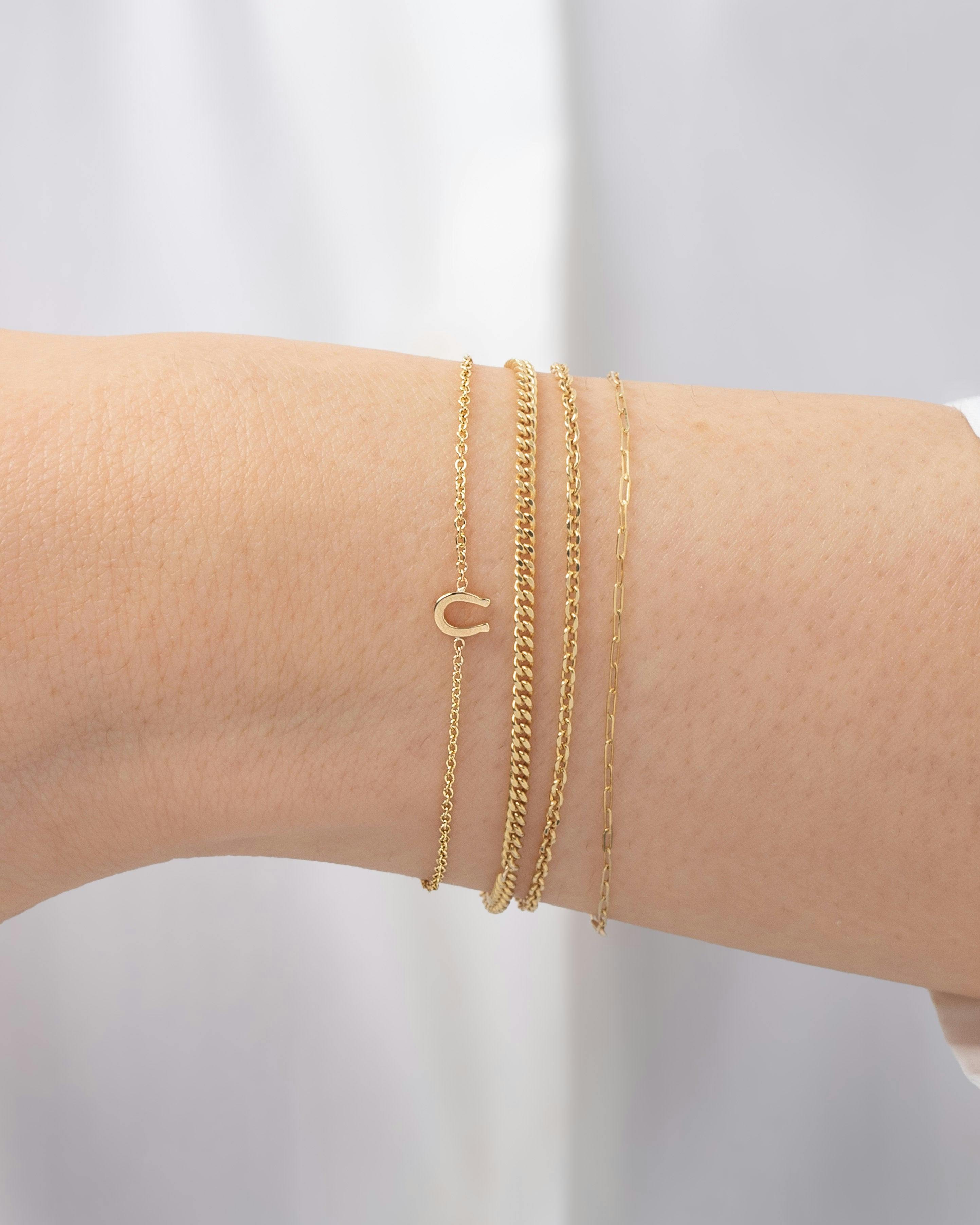 14k Gold Tiny Horseshoe Bracelet