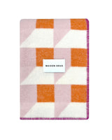 Blanket CUBICS Pink / Carrot Print 4.25 x 6.5ft