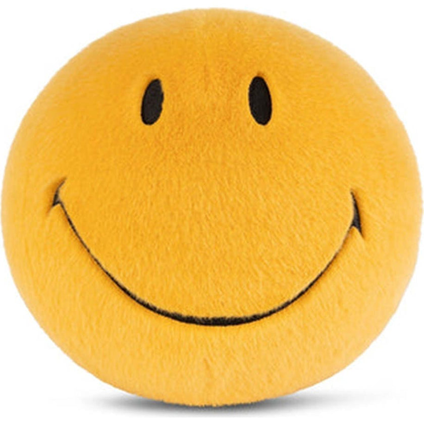 Plush Smiley Fuzzy Bright Yellow 9"
