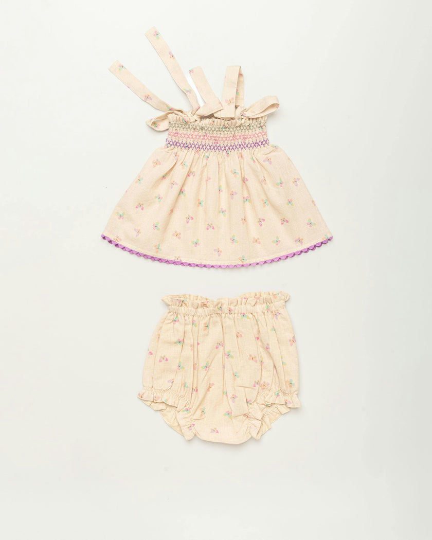 Didi Baby Smock Top & Bloomer Set - Butterflies print