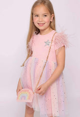 Shining Star Feather Tutu Dress