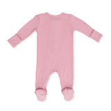 Solid Rose Elegance - 2 Way Zipper Footie