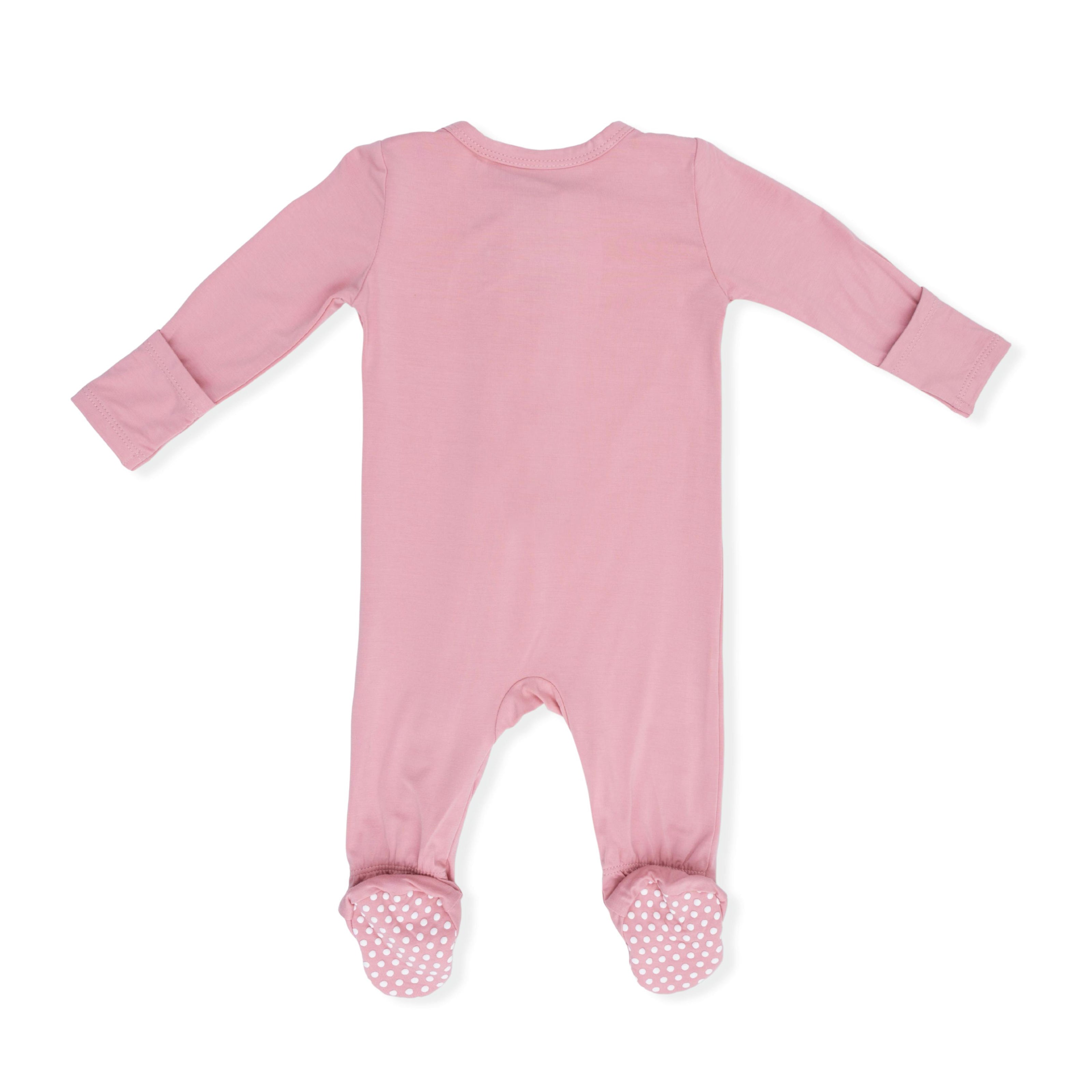 Solid Rose Elegance - 2 Way Zipper Footie