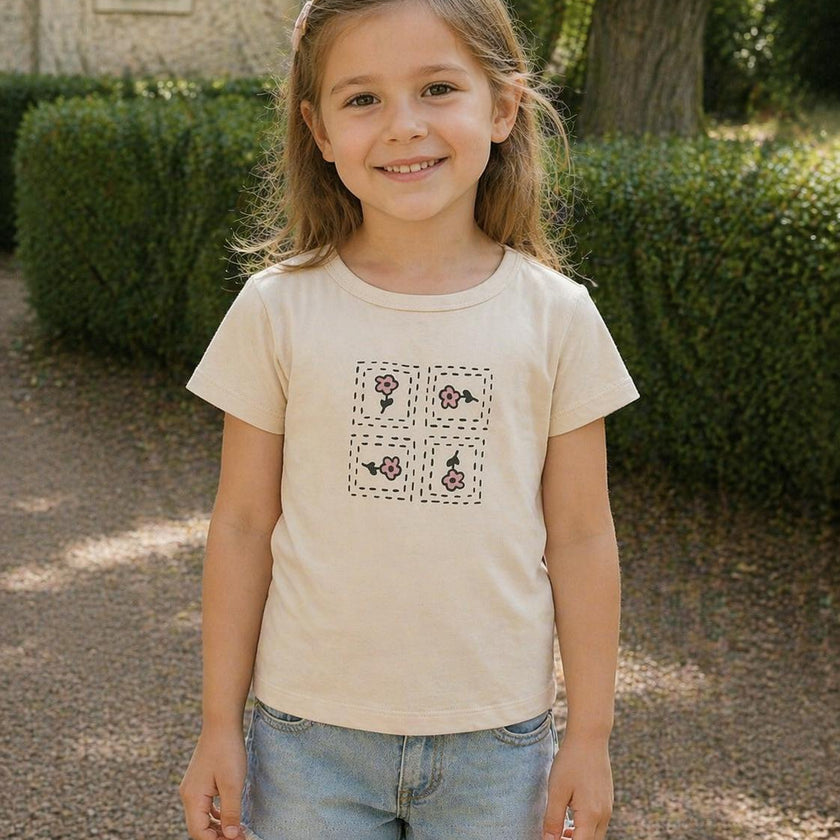 Girls Boxy Belt Bag Short Sleeve Shirt