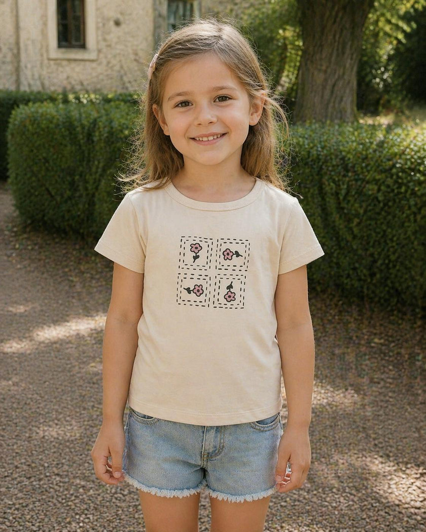 Girls Boxy Belt Bag Short Sleeve Shirt