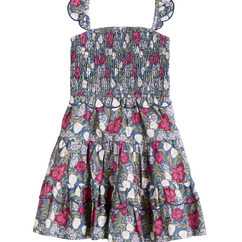 Mini Blossom Dress in Navy Meadow