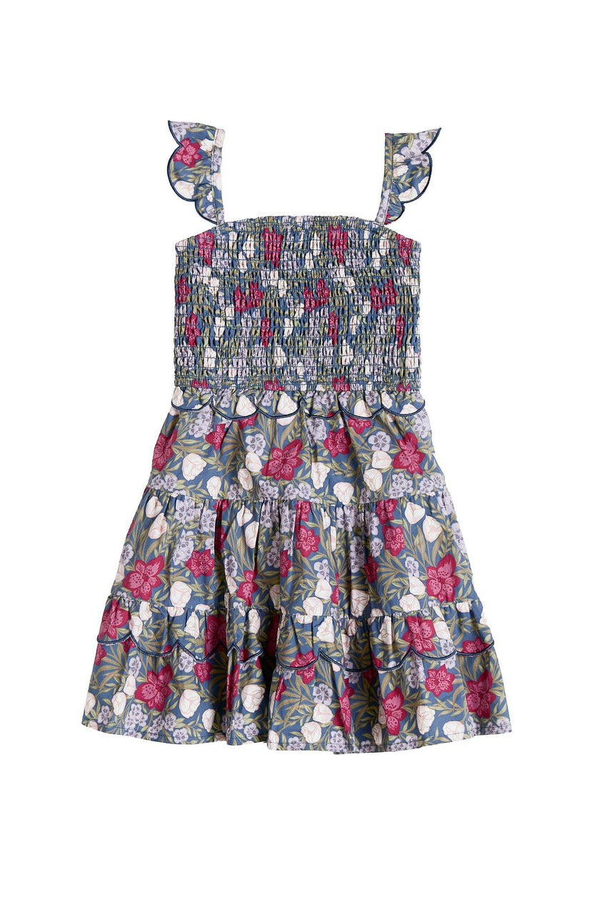 Mini Blossom Dress in Navy Meadow