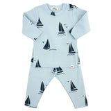 Denim Sailboat Print Two Piece Set