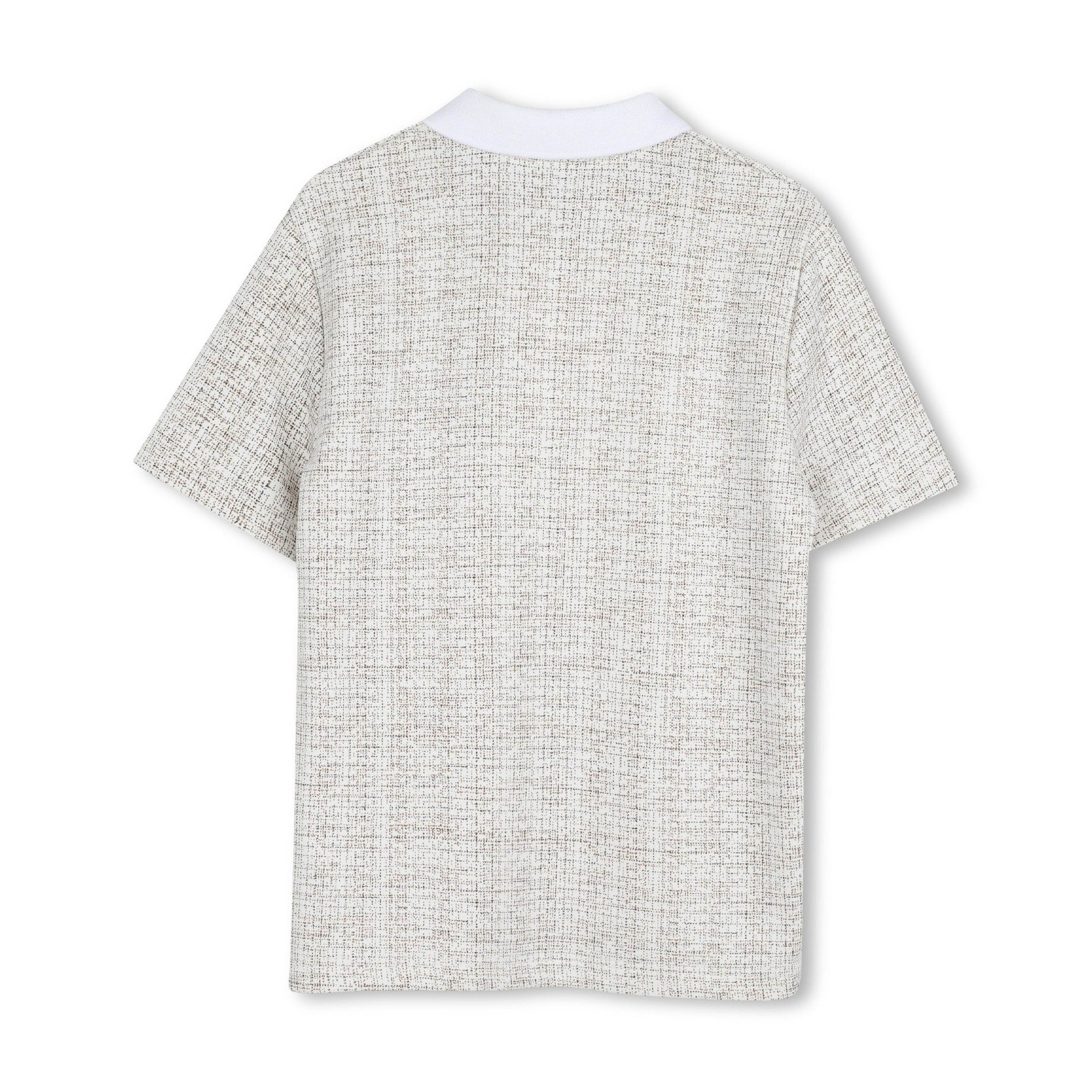 Ivory Micro-Check Polo Shirt